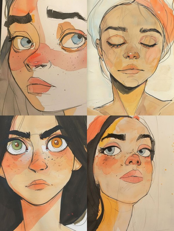 Abstract Watercolor Gaze