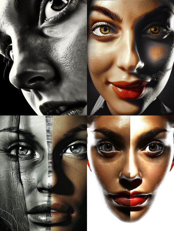 Hyper-Realistic Monochrome Skin Texture