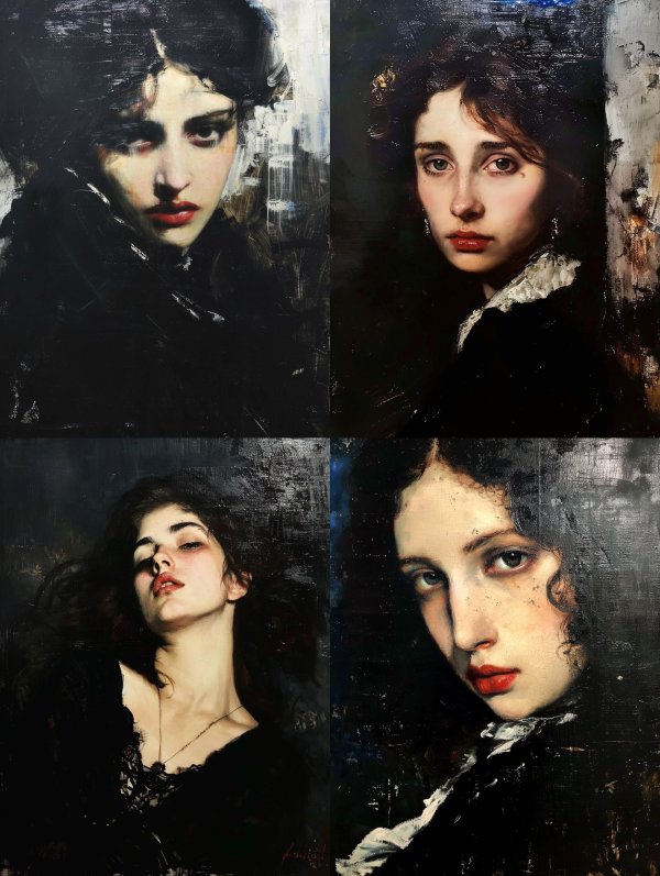 Melancholy in Dark Oil Strokes