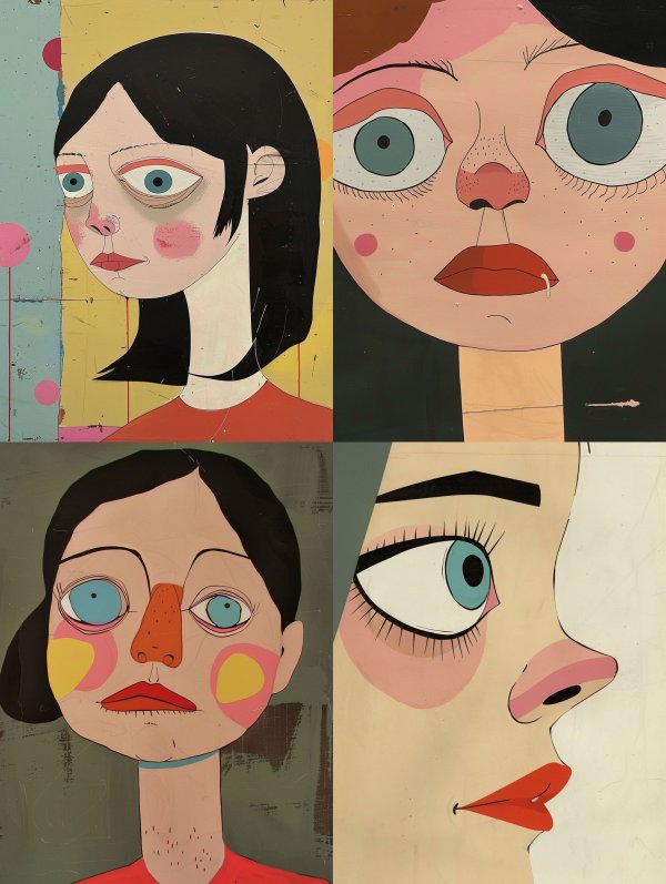 Modernist Pastel Portrait