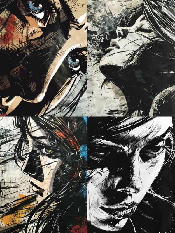 Gritty Ink Expressionist Portraits