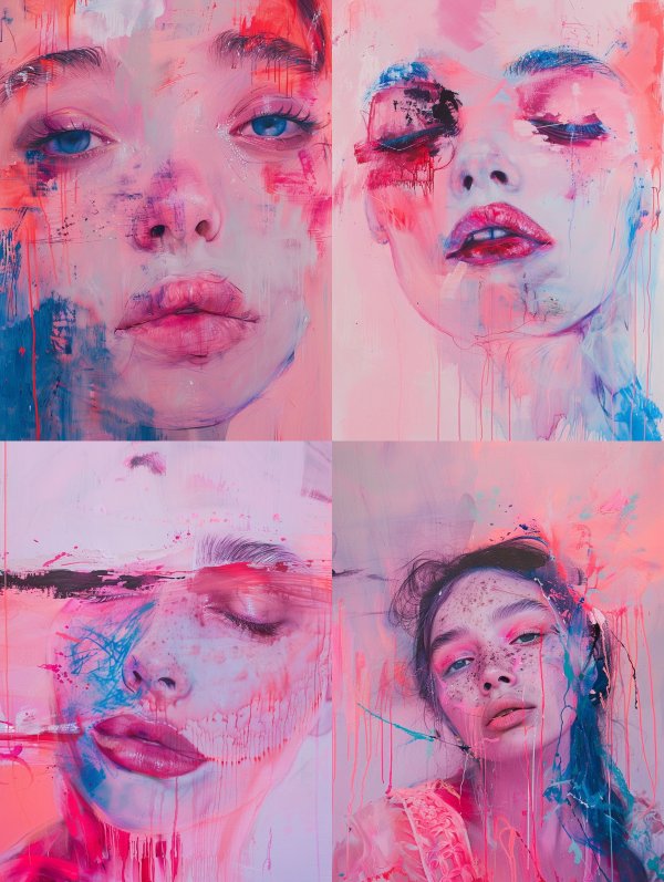 Neon Pastel Abstract Portraiture