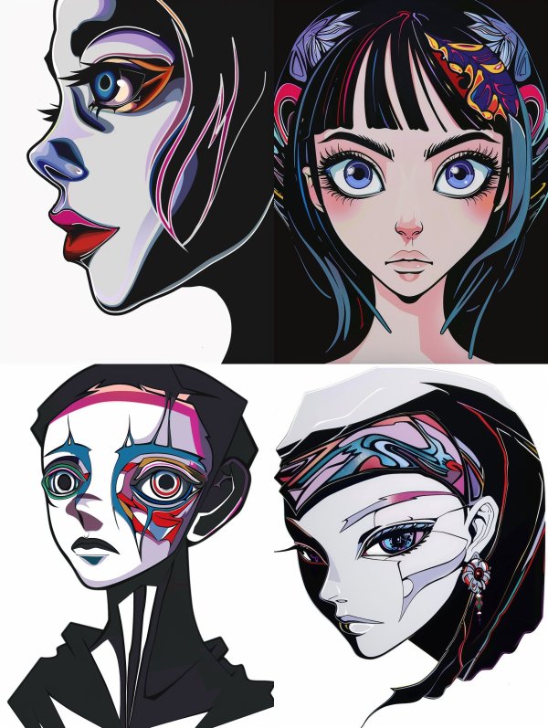 Neon Prism Portrait Art