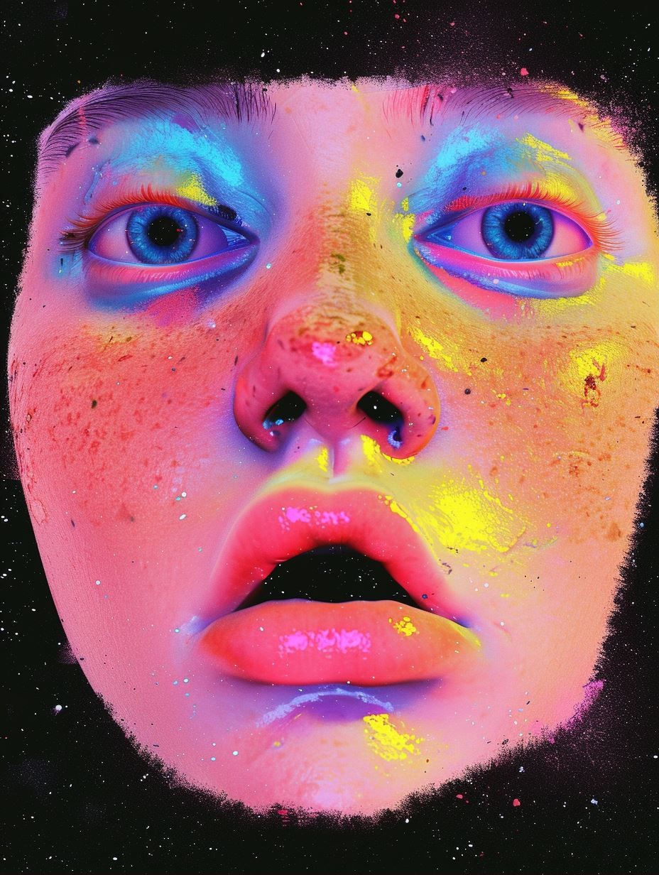 Neon Cosmic Visage - Image 1
