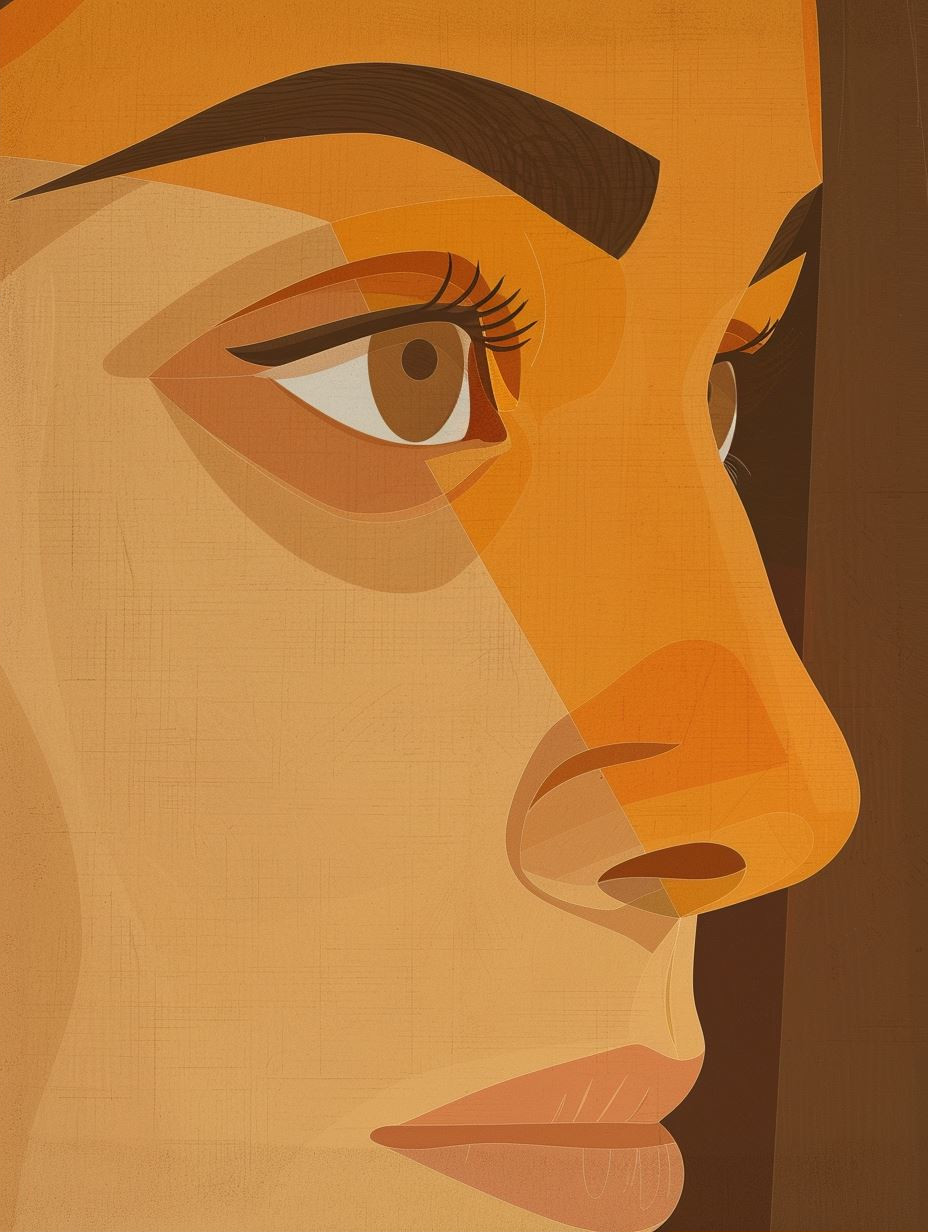 Geometric Amber Portrait Study
