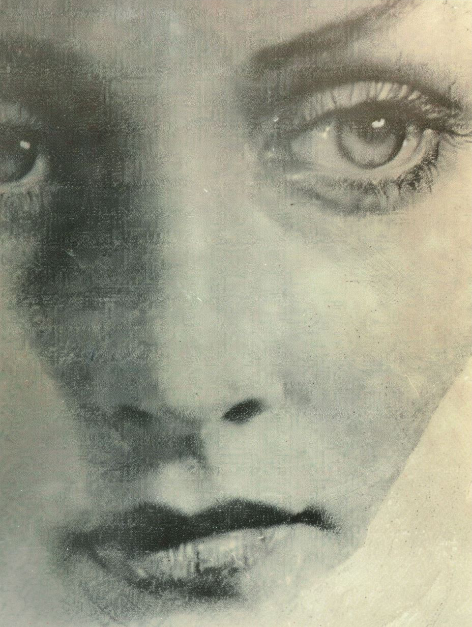 Ethereal Charcoal Fragmented Portrait