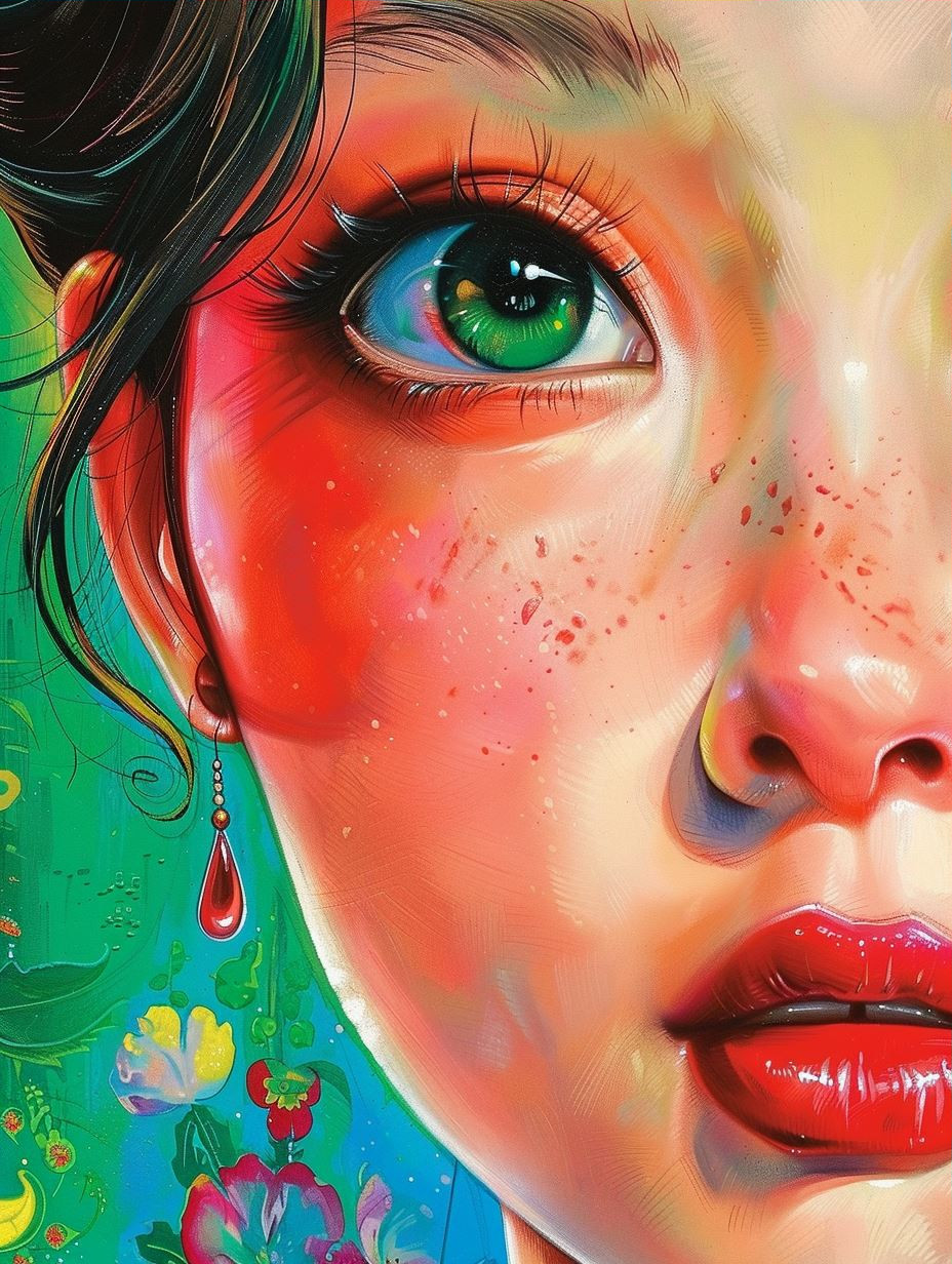 Vibrant Neon Psychedelic Portrait