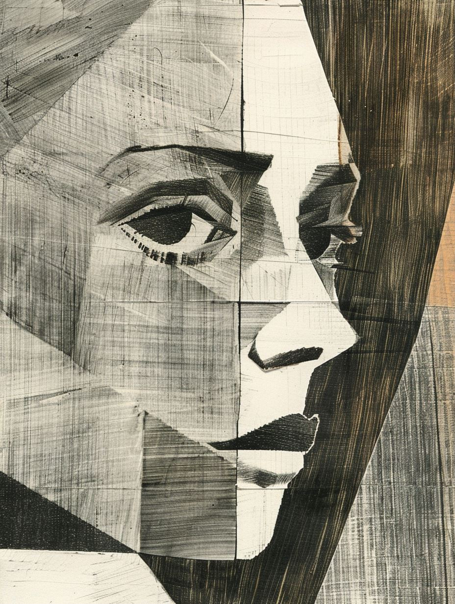 Fragmented Monochromatic Portrait Study