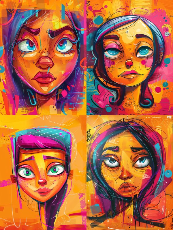 Neon Psychedelic Portrait Art