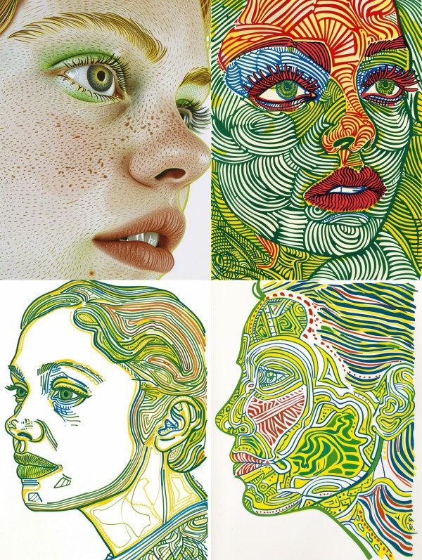 Hyper-Detailed Stippled Portrait Art
