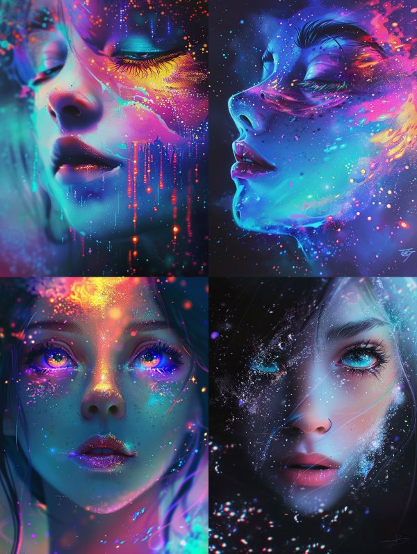 Neon Dreamscape Portrait