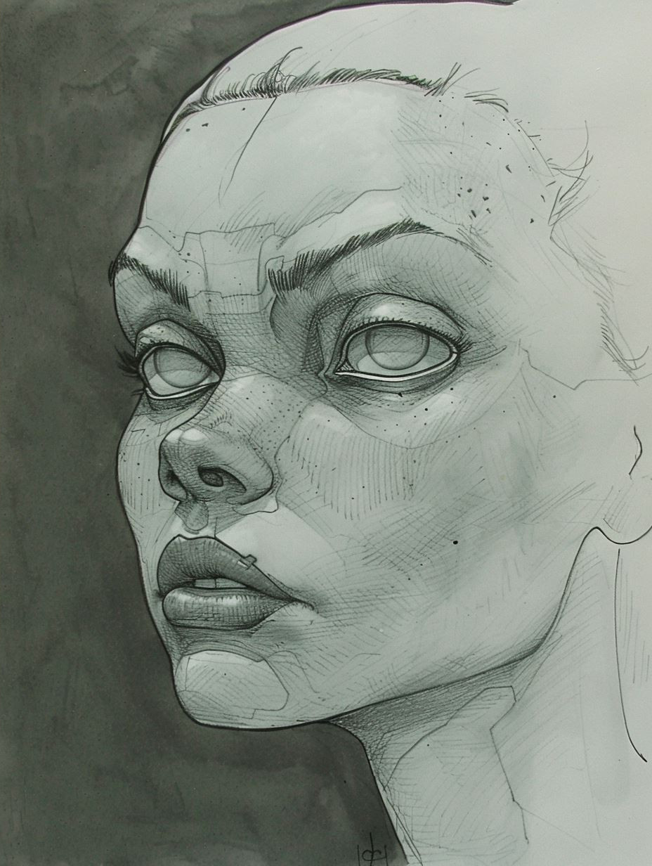 Ethereal Graphite Portrait Study