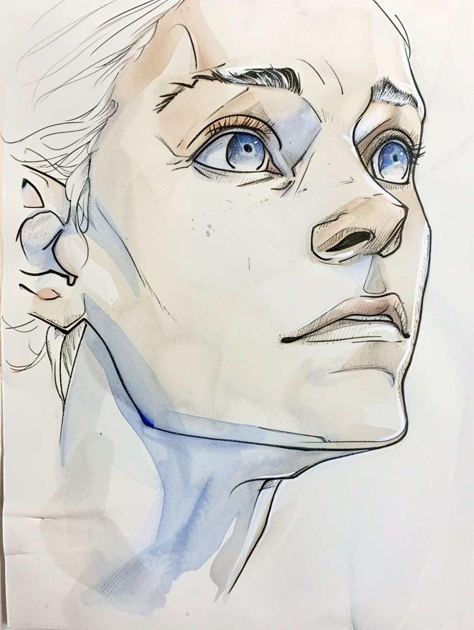 Ethereal Watercolor Portrait Study