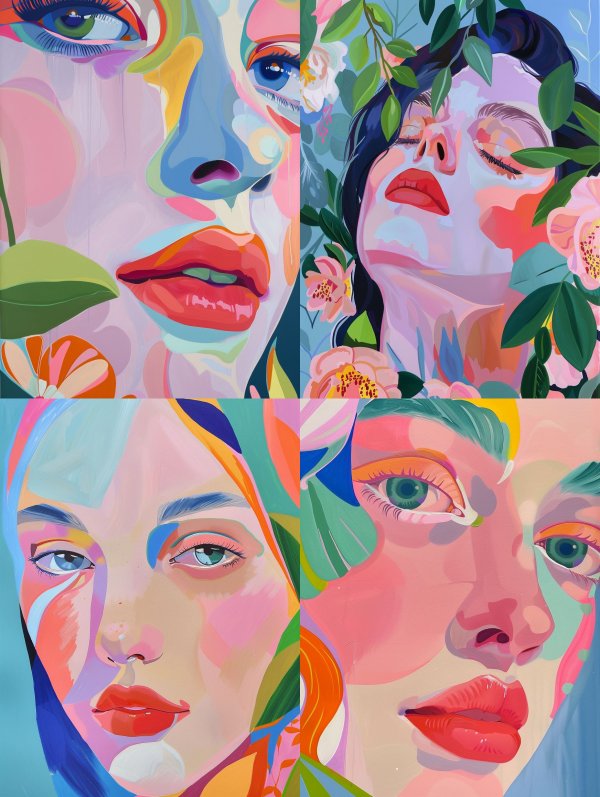 Vibrant Surrealist Pastel Portrait