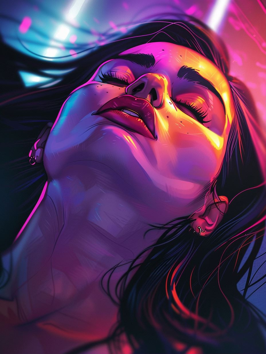 Neon Dreams Cyberpunk Portrait
