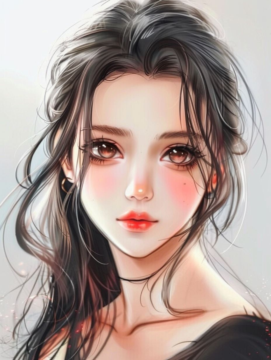 Ethereal Ink and Pastel Portrait