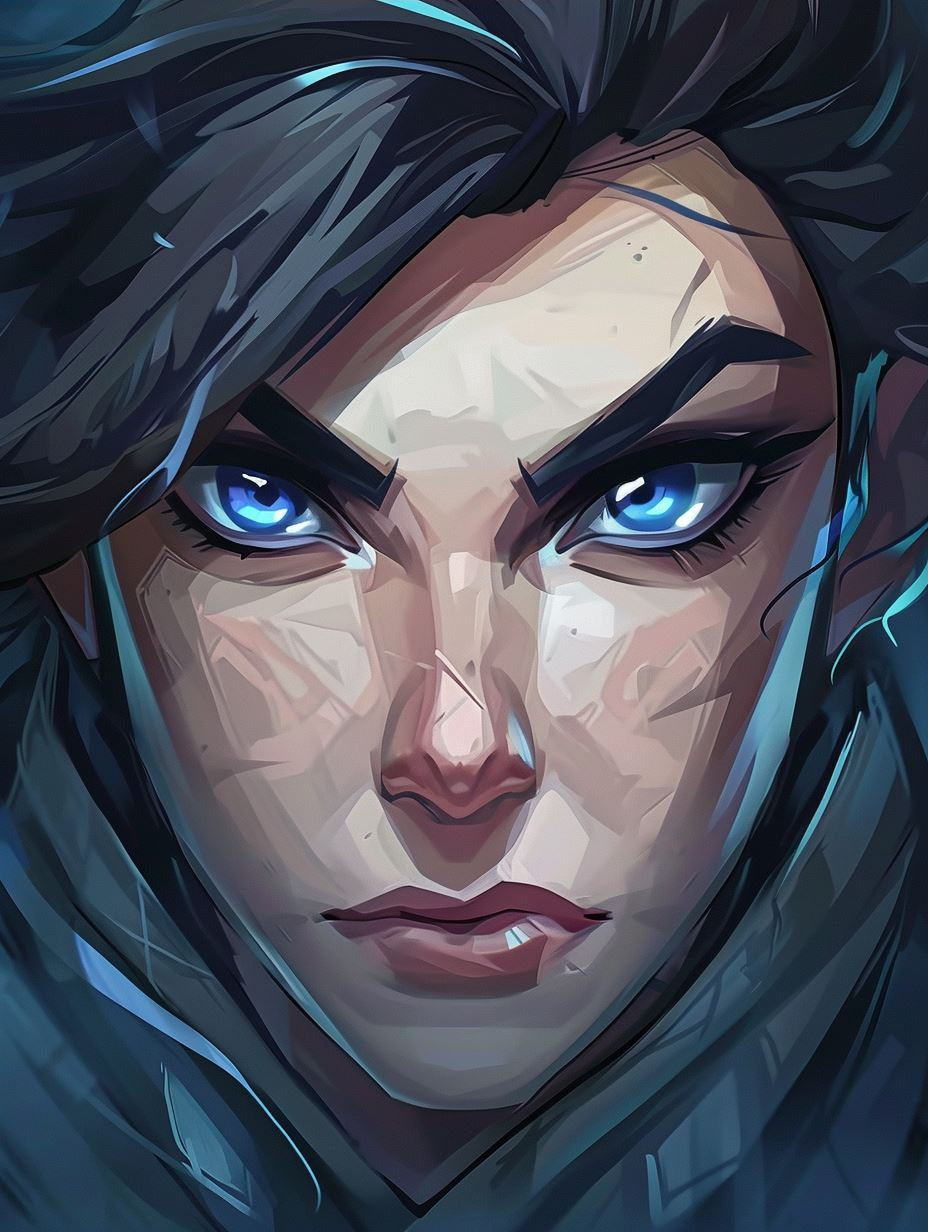 Neon Cybernetic Gaze Portrait