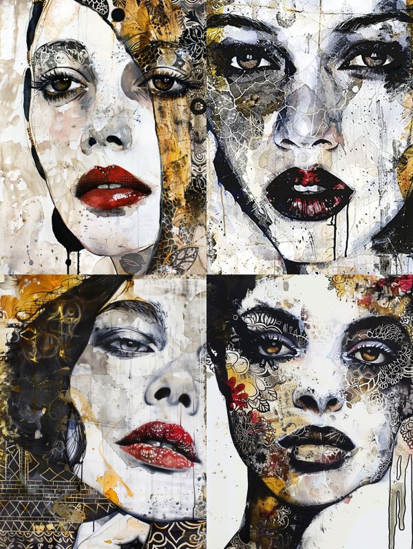 Fragmented Soul Mixed Media Portrait