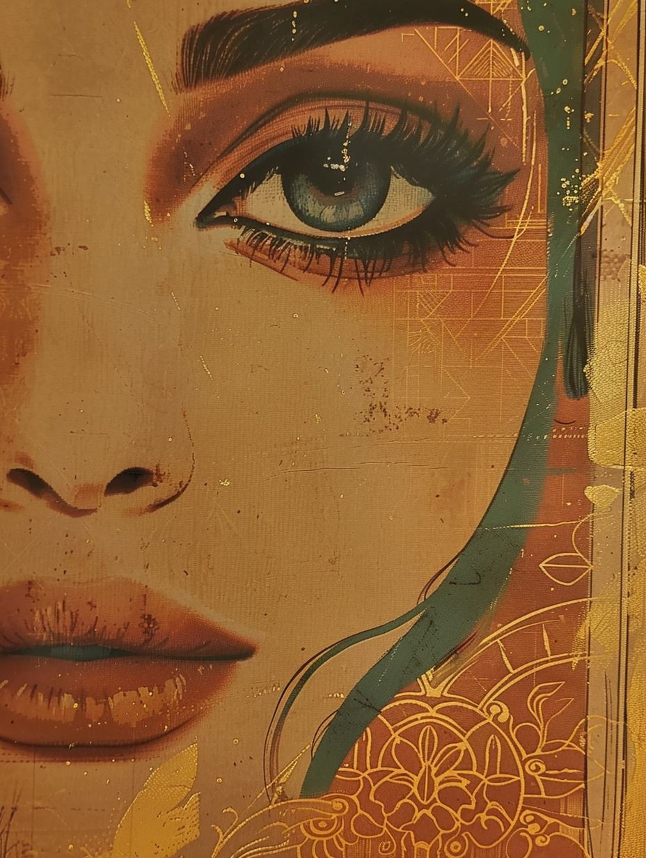 Golden Ethereal Portrait Art