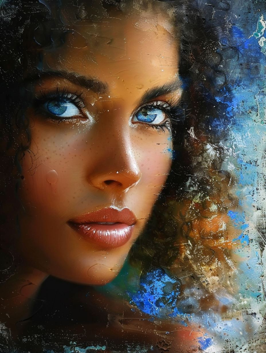 Ethereal Gaze in Textured Blue