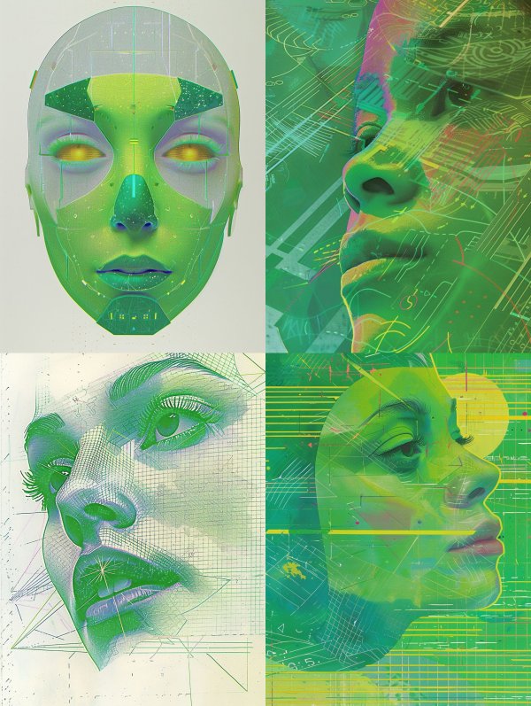 Neon Cybernetic Android Portraits