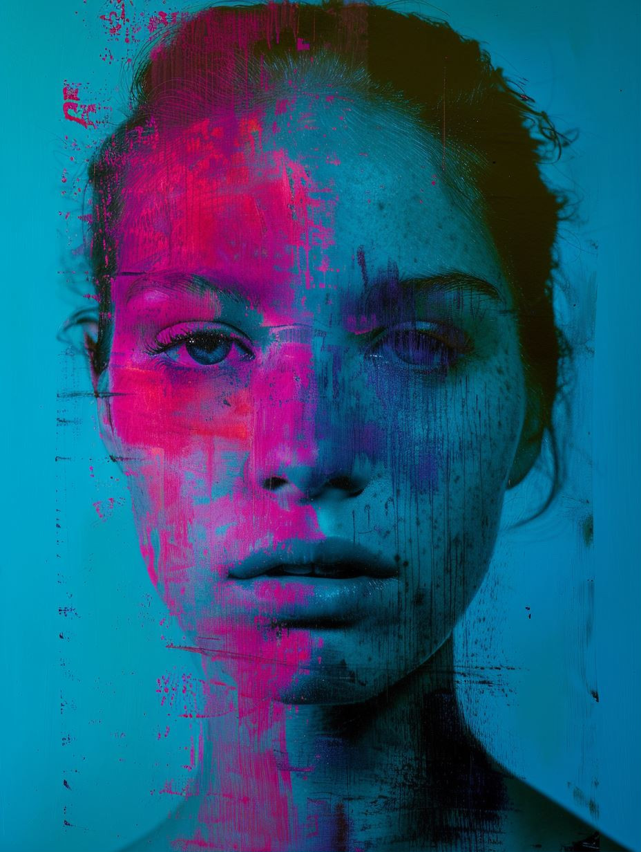 Neon Glitch Portrait