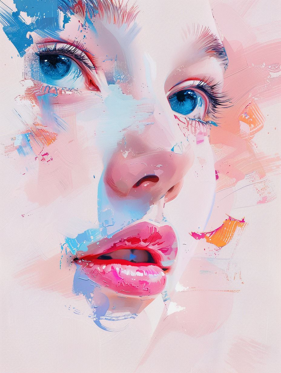 Abstract Pastel Portrait Fusion