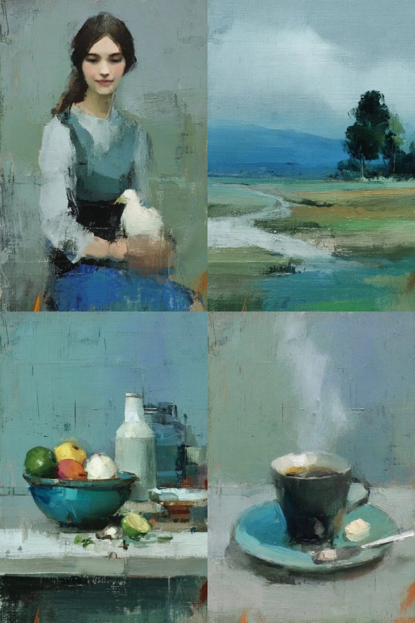 Serene Brushwork Portrait