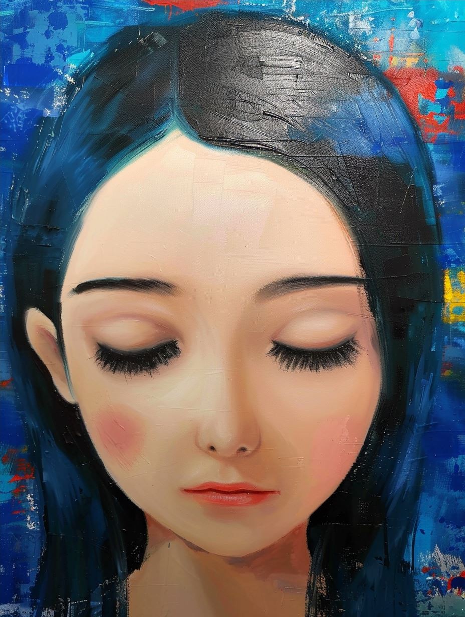 Celestial Blue Gaze Portrait - Image 4