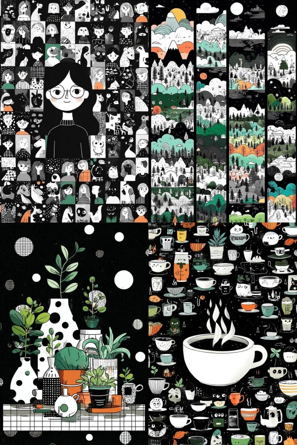 Monochrome Mosaic Portraits