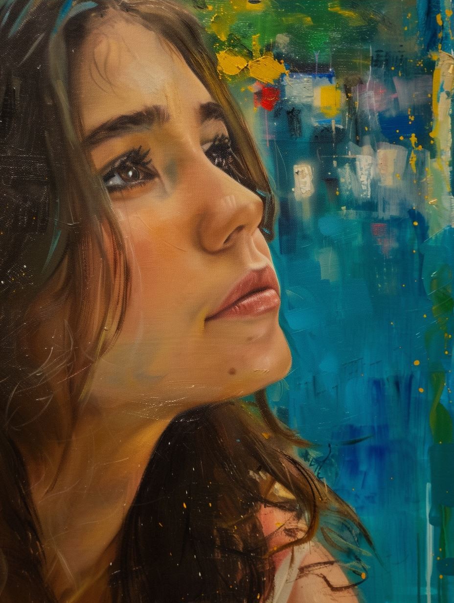 Golden Hour Oil Portrait - Image 3