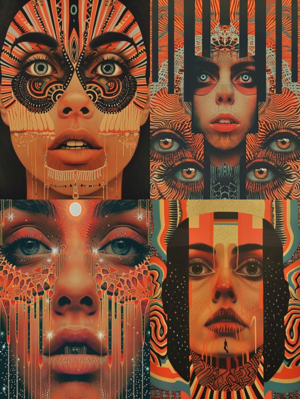 Tribal Psychedelic Face Art