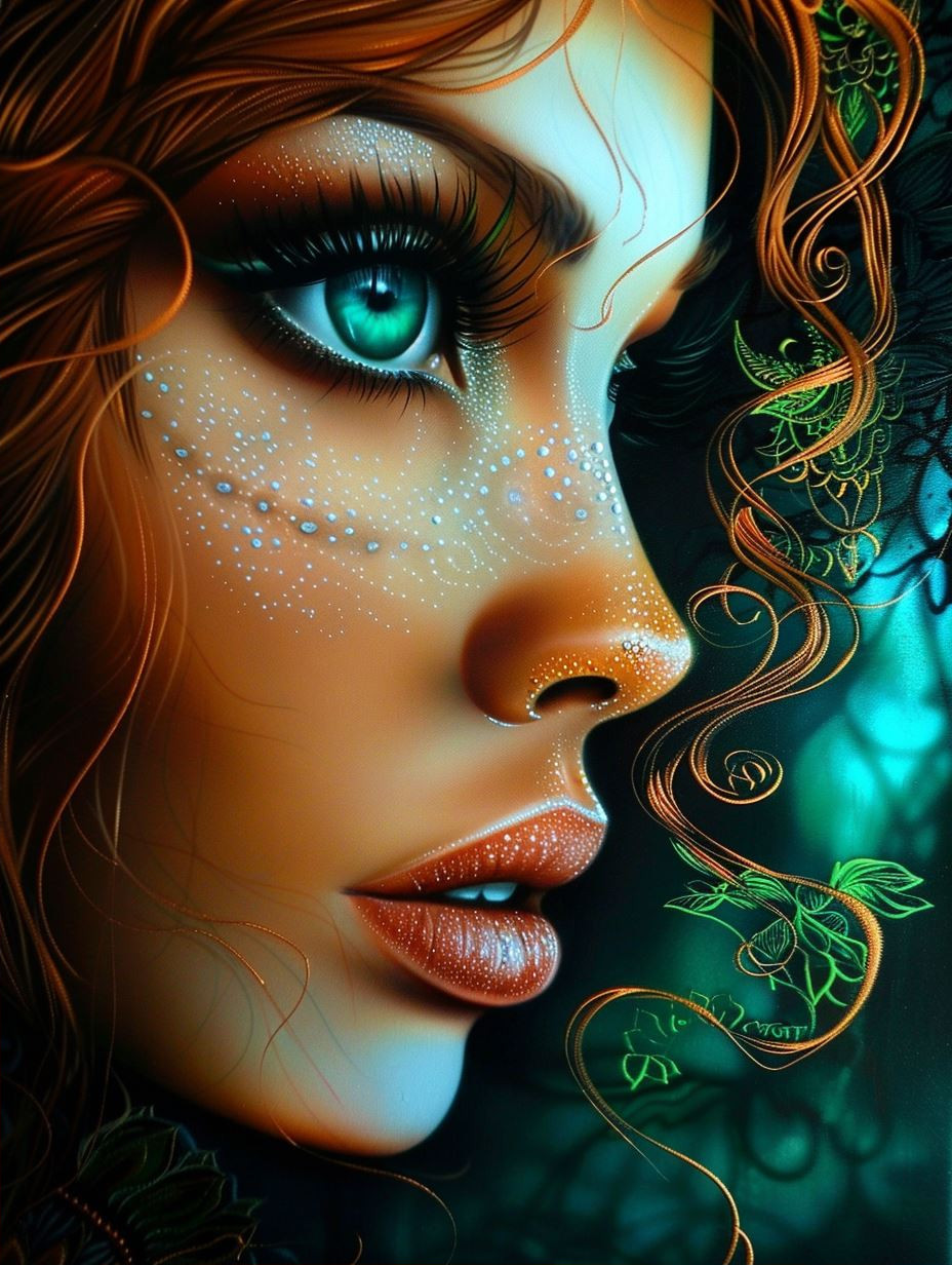 Ethereal Gaze of Neon Nature