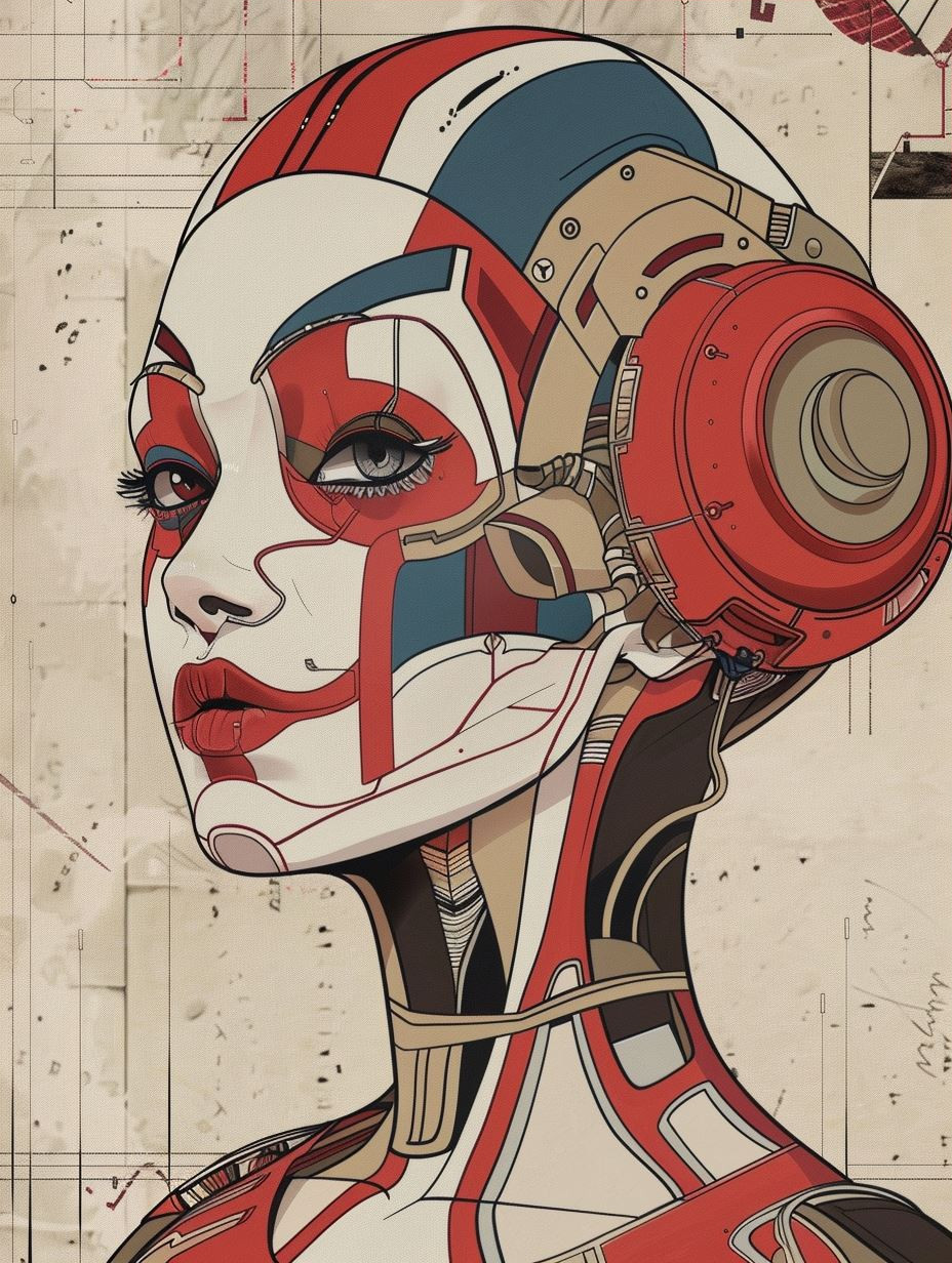 Retro Futurist Pop Art Portrait
