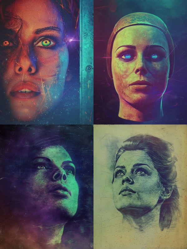 Neon Gaze Cosmic Portrait