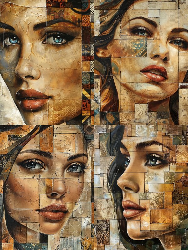 Fragmented Golden Portrait Study