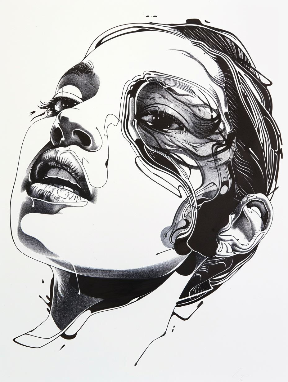 Surreal Ink Portrait of Fluidity