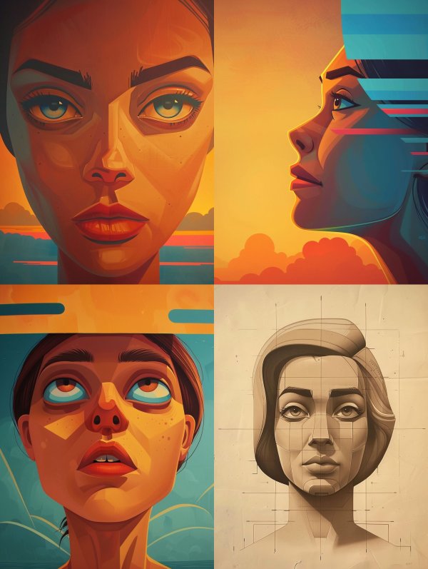Golden Hour Geometric Portrait