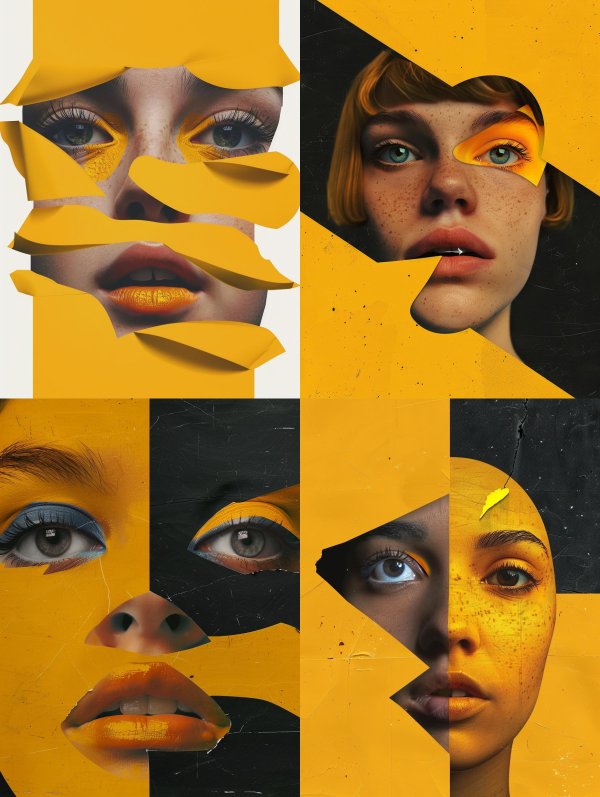 Torn Yellow Paper Portrait