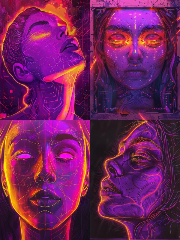 Neon Cybernetic Soul Awakening