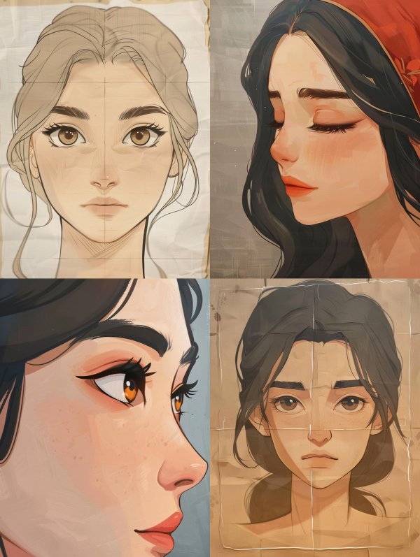 Vintage Parchment Anime Sketch