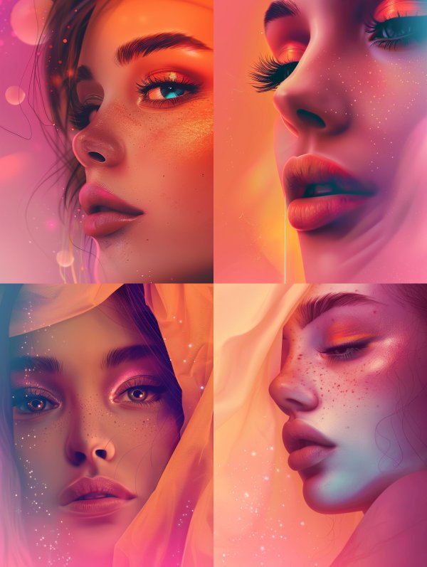 Neon Glow Ethereal Portrait