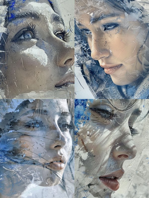 Fragmented Gaze in Blue