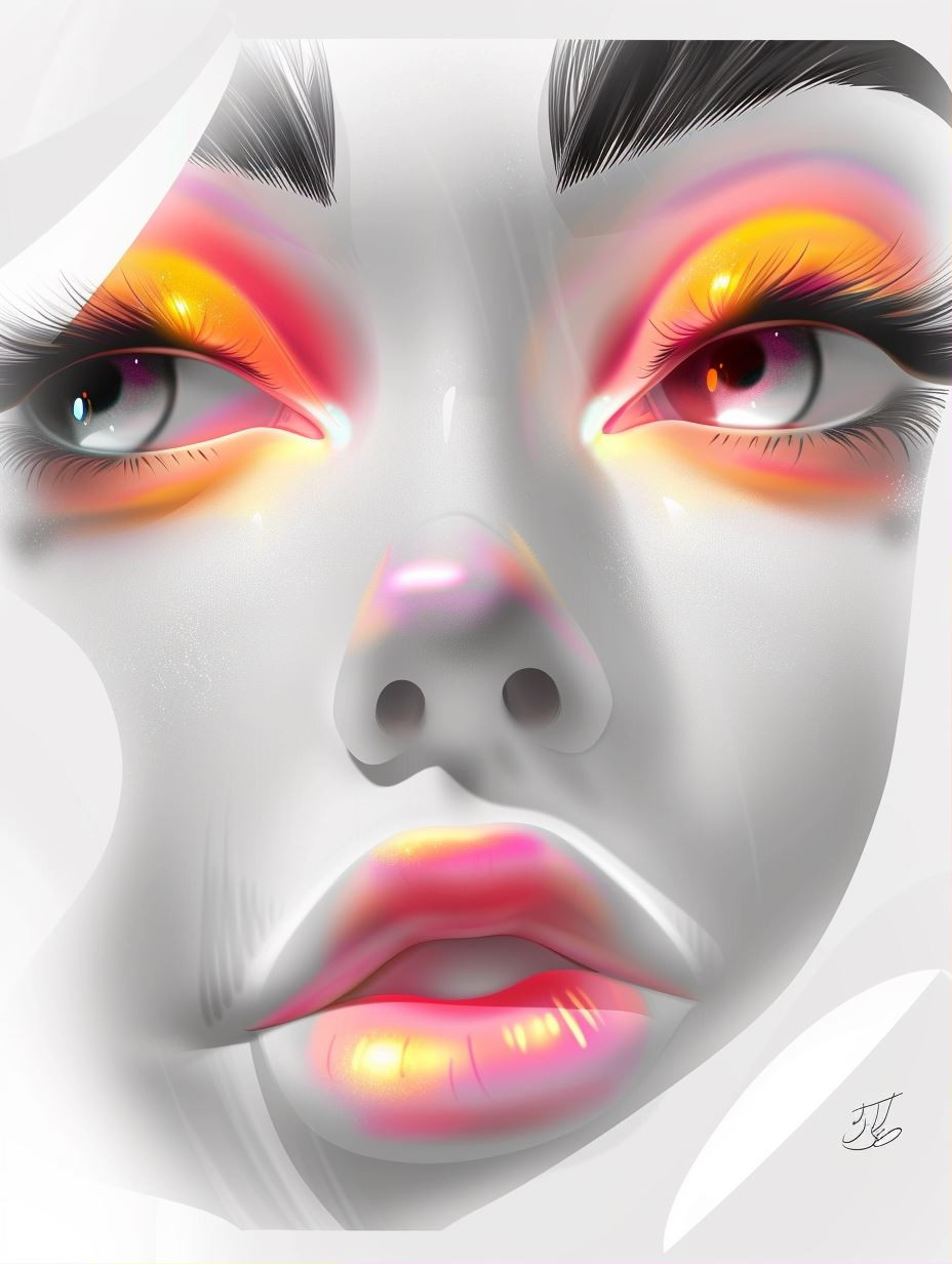 Neon Glow Ethereal Portrait