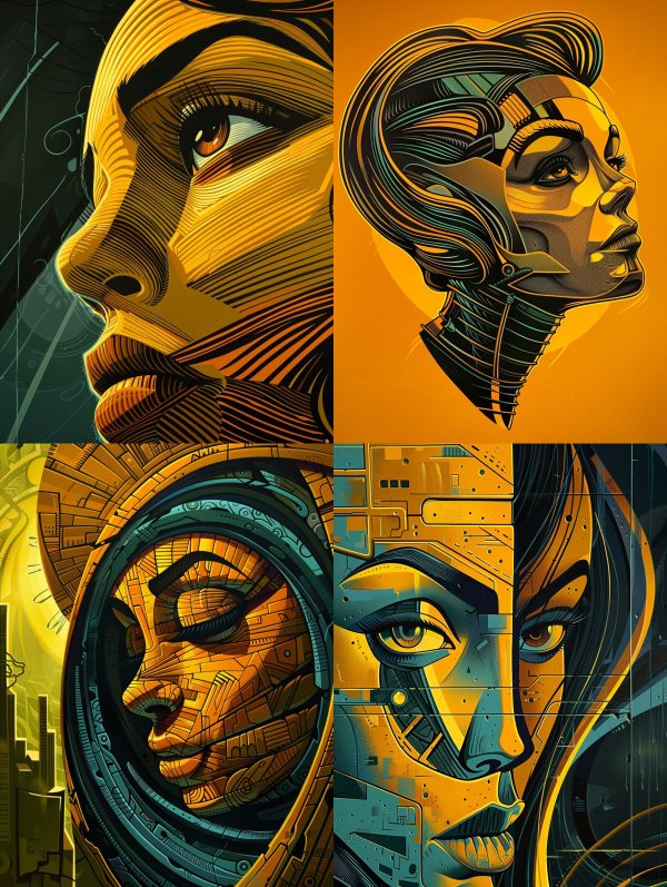 Golden Linear Portrait