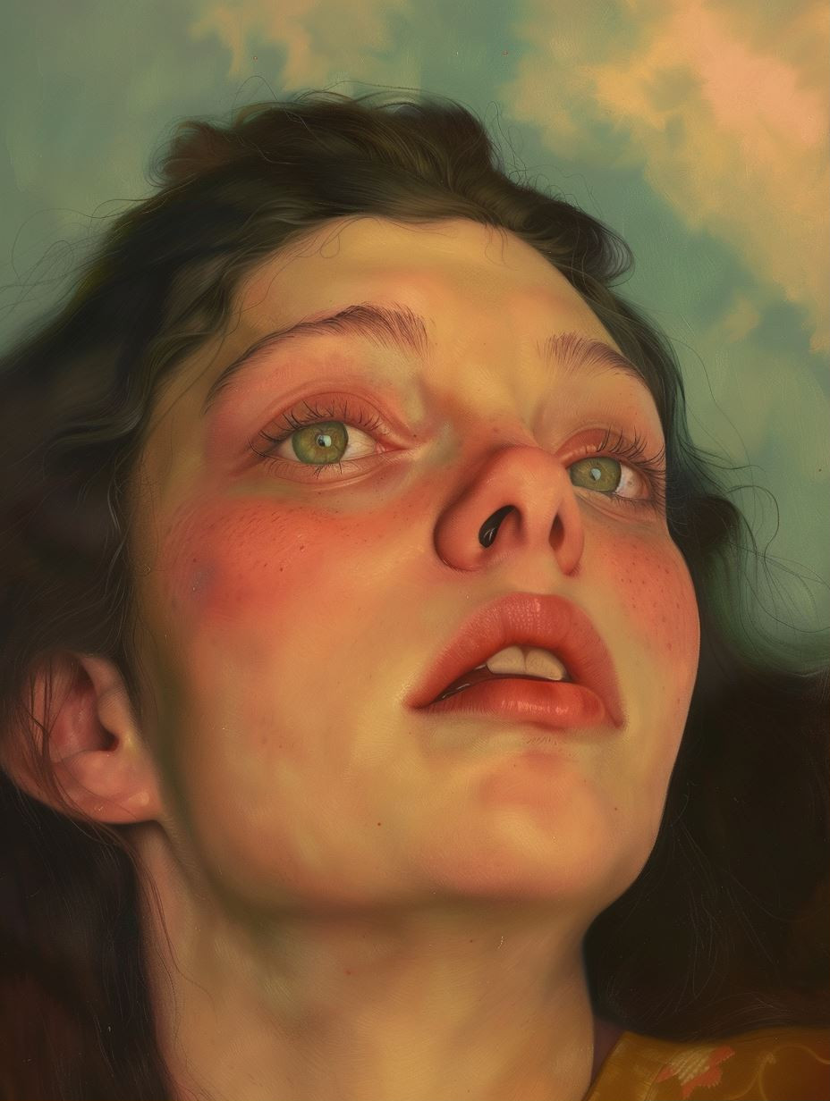 Ethereal Gaze Under Pastel Skies