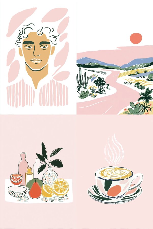 Pastel Modernist Portrait