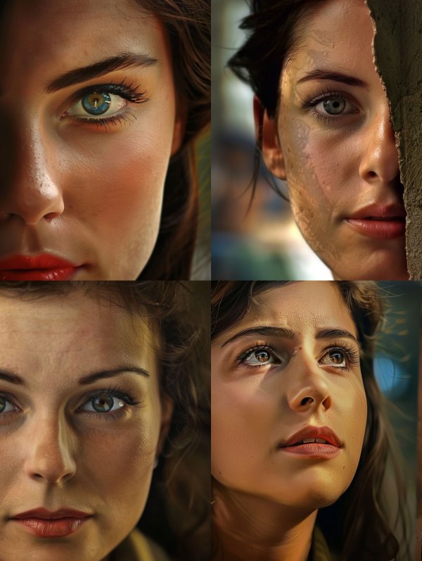 Intense Gaze Crimson Lips