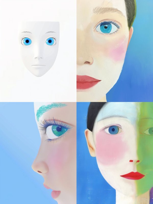 Azure Gaze Minimalist Mask
