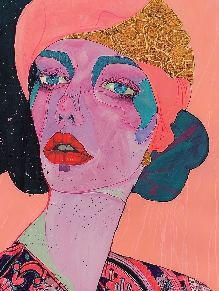 Neon Surrealist Portrait Study